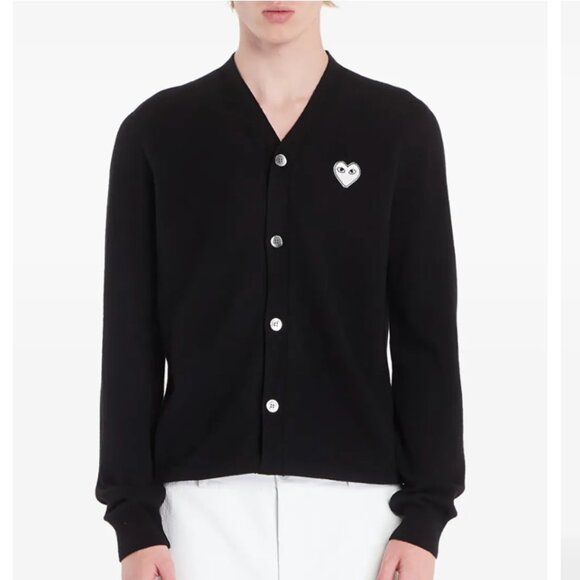Comme des Garcons PLAY Other - New PLAY Comme de Garcon Black w/ White Heart Cardigan